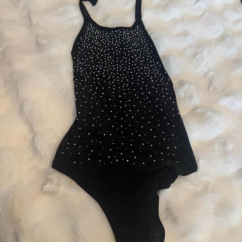 Edited Sparkle Black Bodysuit